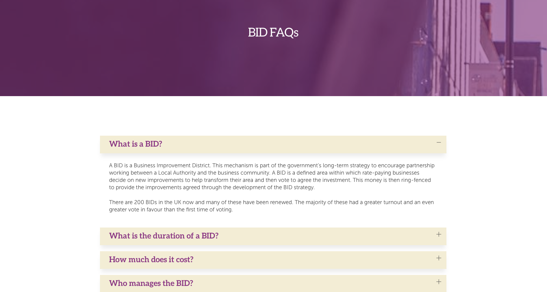 BID Website Screenshot
